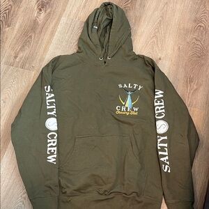 Salty Crew Olive Hoodie with White Logo